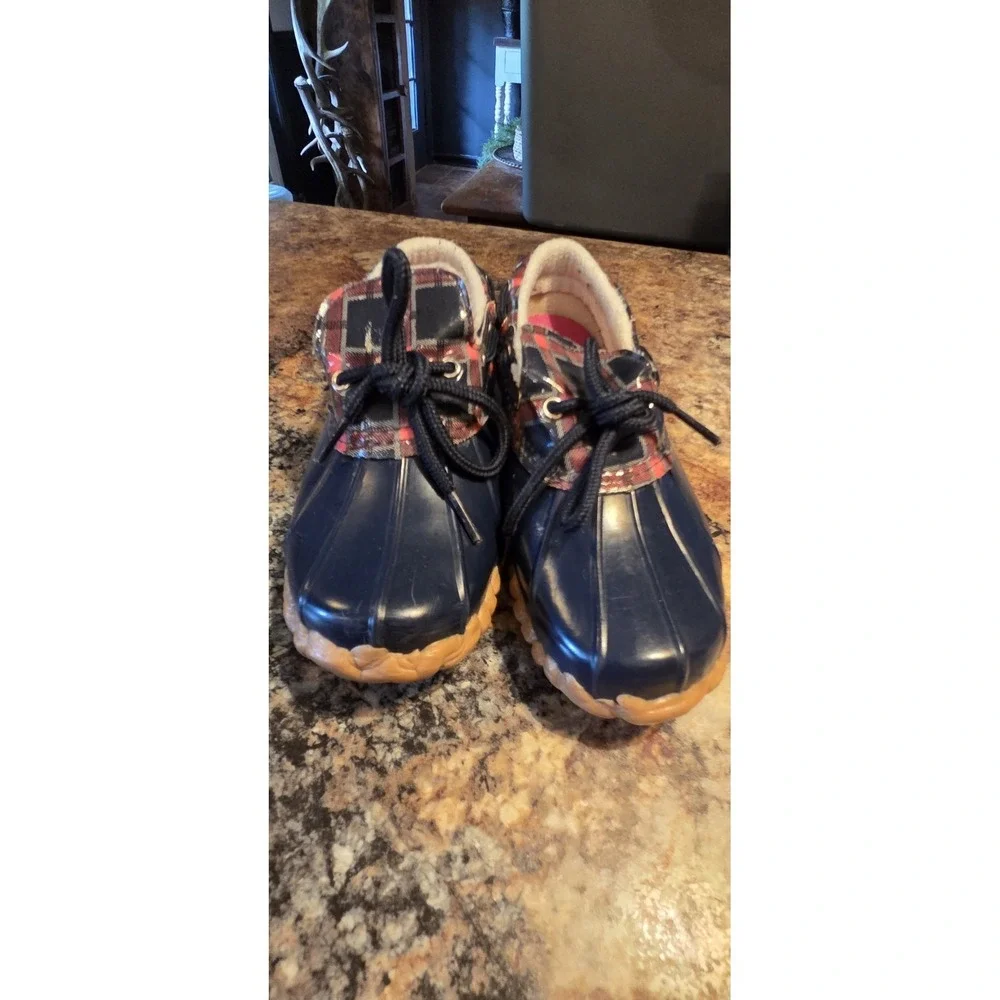 Sperry Kids 3m Duckie Girls Plaid Duck Slip-on, Lined, Fall, Rain Gear,
